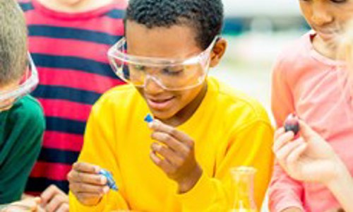 A child explores basic chemistry