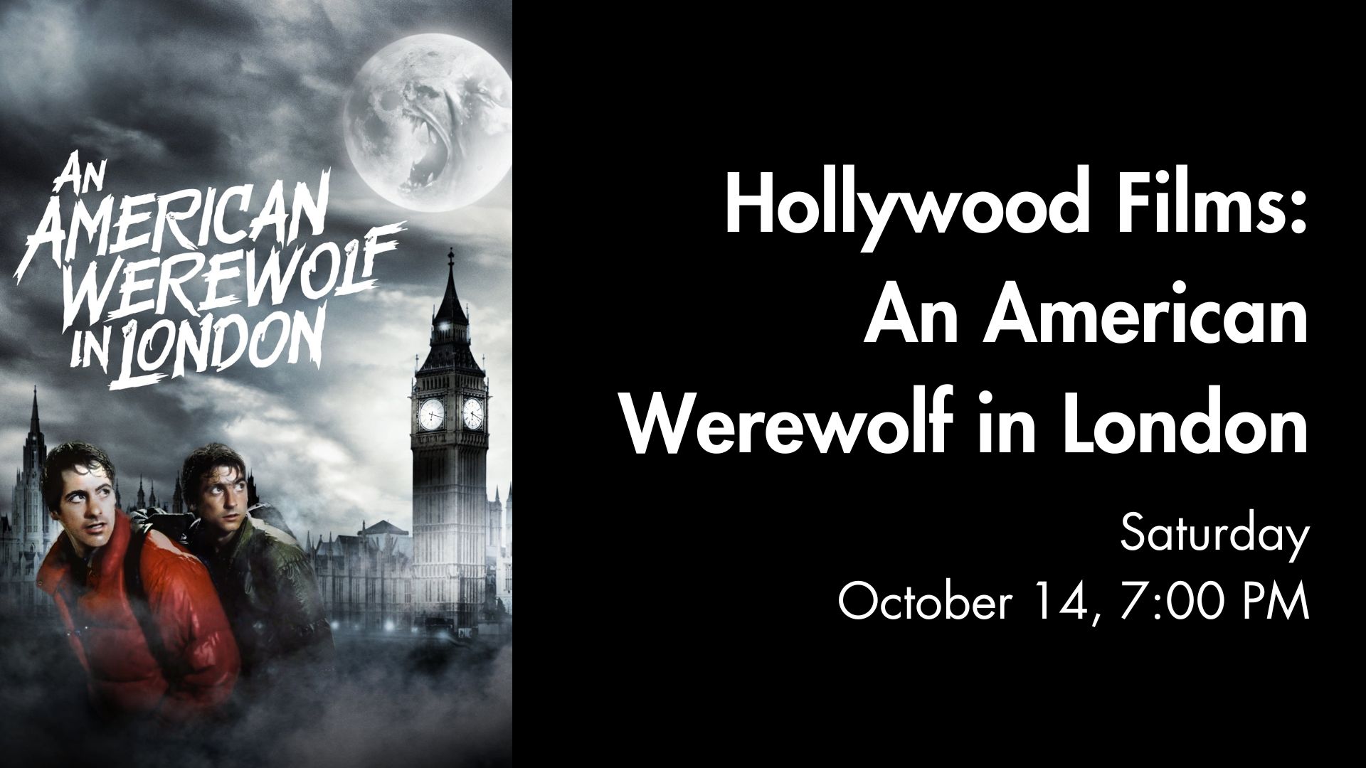 <p><span>Two American college students on a walking tour of Britain are attacked by a werewolf that none of the locals will admit exists.</span></p>