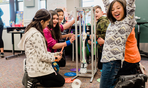 Children explore Wonder Workshop "Body Systems in Motion"